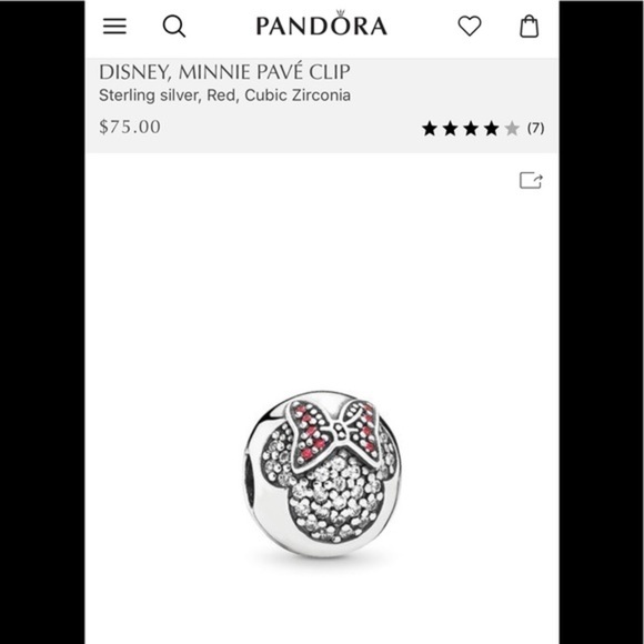 Pandora Charms Disney Minnie Clip 💯% AUTHENTIC - Picture 5 of 8